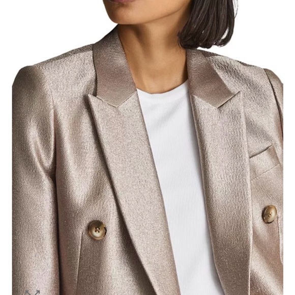 Shimmering Gold REISS
Mimi Double Breasted Blazer size 8 - Picture 10 of 11
